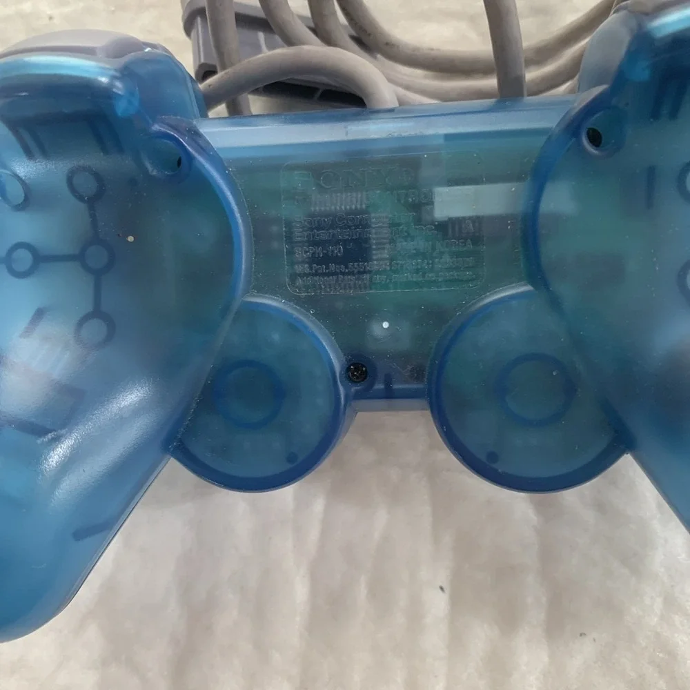 Playstation 1 PS1 PSone Dual Analog Controller SCPH-110 Clear Blue OEM Untested